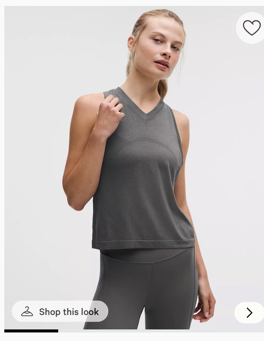 Lululemon Swiftly Open-Hole V-Neck Tank - Onxy Grey